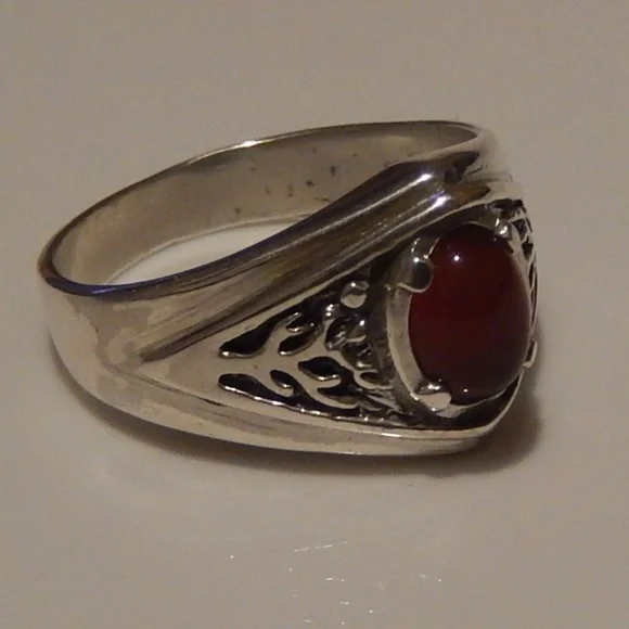Celtic Tree of Life Ring .925 Sterling Silver w/ Genuine Carnelian made in USA - Picture 14 of 16